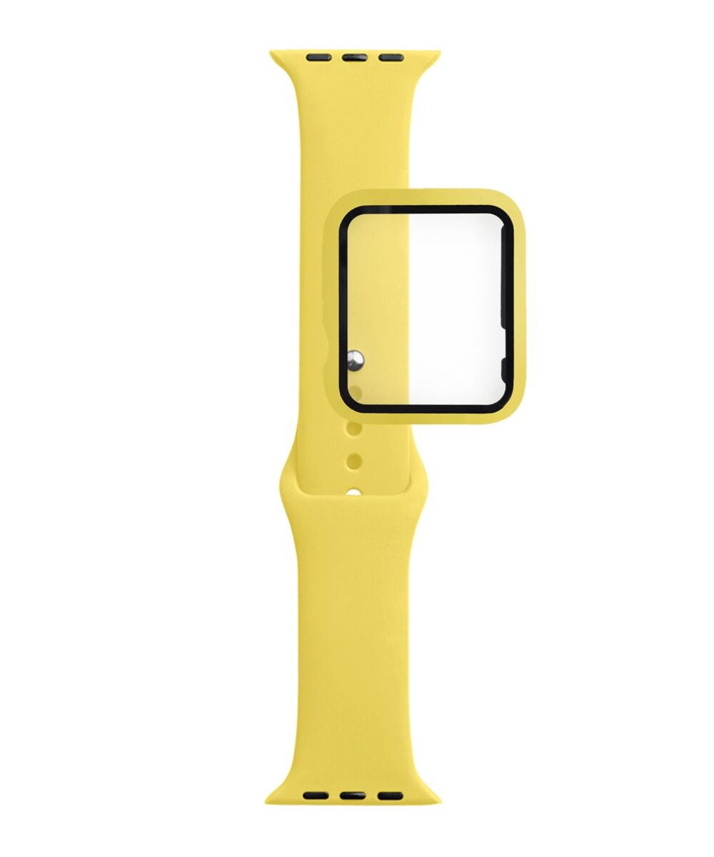 רצועה ומגן מסך SKECH לשעון APPLE WATCH 45MM צהוב